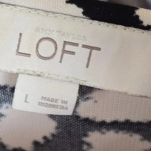 Ann Taylor Loft, Size L, Black and White Wrap Dress - Picture 16 of 16